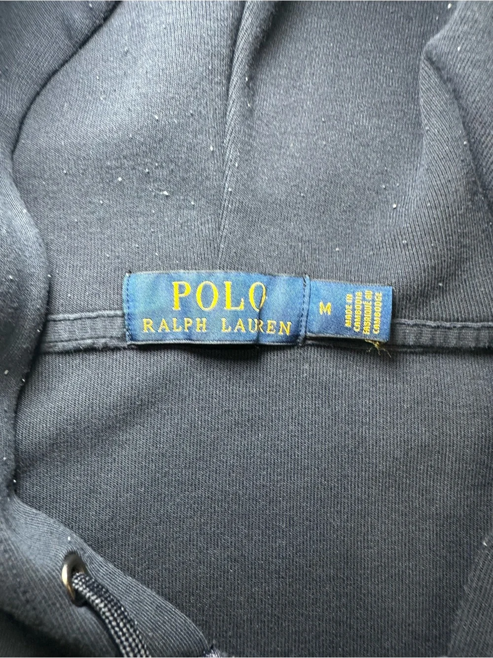 Polo Ralph Lauren Double-Knit Full-Zip Hoodie Navy Blue Size M Classic Pony